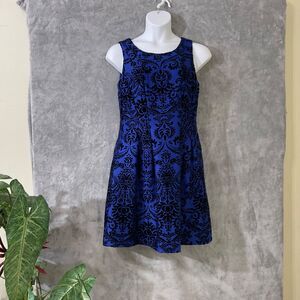 Roz & Ali  Cocktail Party Dress Velvet burnout Fit n Flare women’s plus size 14